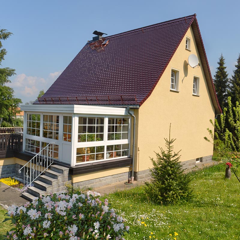 Außenansicht - Haus Gastgeber mit Wintergarten - Mehnert-Ferienwohnung